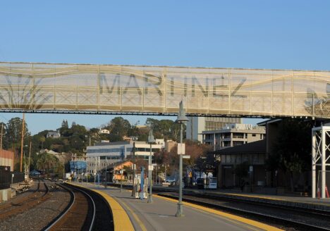 Martinez Amtrak Station Pedestrian Bridge and Cambridge Architectural Mesh
