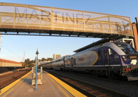 Martinez Amtrak Station Pedestrian Bridge and Cambridge Architectural Mesh